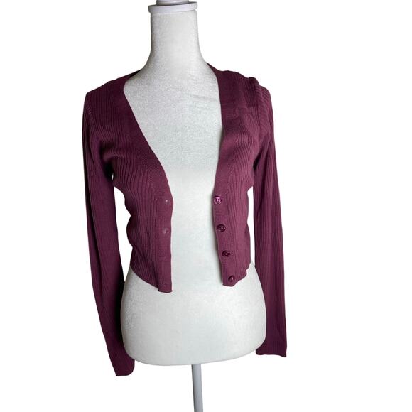 Wild Fable Dark Mauve Cardigan Sweater Size  S  (NWT) - Picture 2 of 3